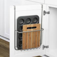 Ywshf bamboo kitchen cabinet wooden dish cutting board rack cup plate bowl holder 8. Over The Cabinet Cutting Board And Bakeware Holder Cabinet Door Organizer A Cluttered Kitchen Is No Match For These 21 Genius Organizers Popsugar Home Photo 16