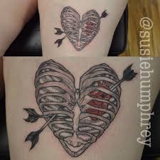 Rib cage name tattoo idea. Heart Rib Cage Tattoo By Susie Humphrey At Pittsburgh Tattoo Co Ribcage Tattoo Cage Tattoos Tattoos