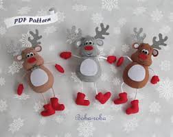 Christmas Decoration Felt Deer Pattern Deer Sewing Etsy Felt Crafts Christmas Christmas Ornament Pattern Felt Christmas Ornaments