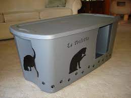 Litter Box Made From Large Storage Bin From Walmart Homemade Cat Litter Box Litter Box Cat Litter