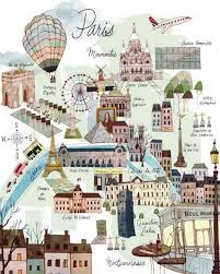 Illustrated Map Of Paris Illustrated Map Paris Map Paris Travel