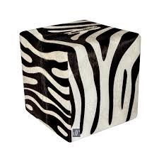 Cowhide Cube Ottoman Zebra Print Hair On Hide Ottoman Etsy In 2020 Cube Ottoman Square Pouf Ottoman