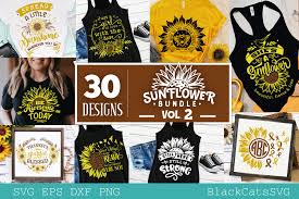We are creating many vector designs in our studio. Sunflower Bundle 30 Designs Vol 2 Graphic By Blackcatsmedia Creative Fabrica