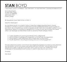 Basketball Coach Cover Letter Sample Cover Letter Templates Examples