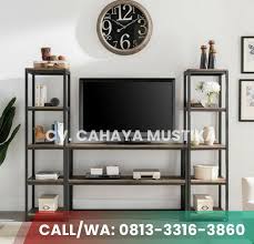 Selain itu, juga memiliki roda sehingga meja dapat dipindahkan dengan mudah. Promo Tlp Wa 0813 3316 3860 Jual Meja Tv Dari Besi Holo Di Malang Ide Dekorasi Rumah Desain Furnitur Ide Ruang Keluarga