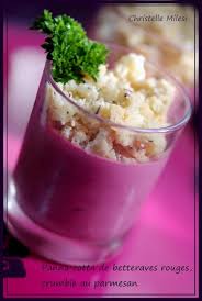 Recette De Panna Cotta De Betteraves Rouges Crumble Au Parmesan Recette Betterave Rouge Betterave Recette