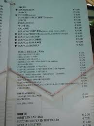 Menu Picture Of Pizzeria Il Nicchio Marina Di Pietrasanta Tripadvisor