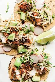Use any white fish you like, then top with a store cupboard salsa and spicy mayo. Smoky Paprika Fish Tacos With An Apple Slaw The Recipe Critic