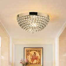 Domed flush mount light simplicity crystal prisms led black ceiling mounted fixture. Gymax Crystal Light Fixture 3 Lights Flush Mount Ceiling Lamp Living Room Hallway Home Walmart Com Walmart Com