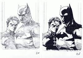 No matter what you call him, it's impossible to deny that batman has been one of the most not only is he a celebrity but also his nemeses, including the joker and the riddler. Ink Practice Exercise Jim Lee S Batman And Robin By Kazuac Batman Drawing Drawing Superheroes Batman