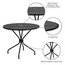 Drilling the hole was easy. Flash Furniture Commercial Grade 35 25 Round White Indoor Outdoor Steel Patio Table With Umbrella Hole Co 7 Wh Gg Walmart Com Walmart Com
