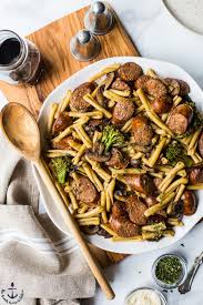 Bring some unexpected flavor into your home. Balsamic Pasta With Chicken Sausage Broccoli And Mushrooms The Beach House Kitchen