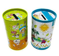 Factory Custom Tinplate Souvenir Non-PVC Piggy Bank Cylindrical Shape Metal  Money Can Packaging Tin Coin Gift Box