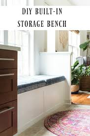 Built in kitchen bench with storage. Diy Built In Storage Bench Tutorial One Room Challenge Week 3 Place Of My Taste