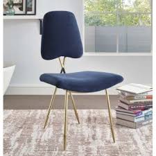 Navy Blue Velvet Gold Toothpick Leg Accent Dining Chair Side Chairs Dining Modern Dining Side Chairs Dining Chairs