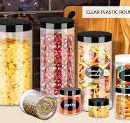 SLifeJars 8oz Plastic Jars with Lids 24 Pack Clear Plastic Slime Containers  Stackable Round Empty Clear Jars with Black Lids Pen Labels Refillable ...