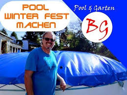6 Pool Winterfest Machen Mit Aufblasbarer Poolabdeckung Youtube In 2020 Poolabdeckung Winterfest Machen Pool Uberwintern