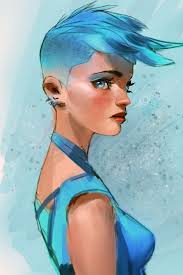 Blue Hair High Res Blue Hair Blue Haired Girl Short Blue Hair