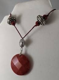 Glowing Embers Red Stone Pendant Necklace