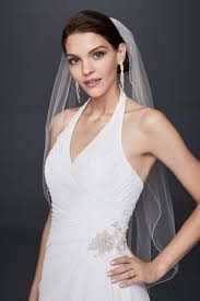 Pleated Chiffon Halter Wedding Dress With Ruffle David S Bridal Halter Wedding Dress Wedding Dresses Ruffle Wedding Dress