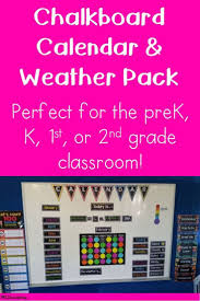 Chalkboard Calendar And Weather Pack If You Do A Daily Calendar Math With Your Primary Students You Chalkboard Calendar Calendar Math Kindergarten Calendar