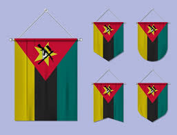 Plenty of triangle flag to choose from. Premium Vector Set Of Hanging Flags Mozambique With Textile Texture Diversity Shapes Of The National Flag Country Vertical Template Pennant