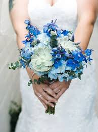 Rustic Blue Sukkulent Blaue Hochzeitsstrausse Blaue Hochzeitsblumen Hochzeitsgestecke