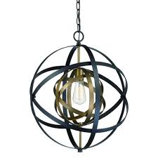 Bel Air Lighting Orbital 1 Light Antique Gold Black Pendant At Menards