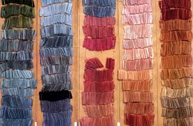 Fortuny Colour Chart With Swatches Of Pleated Silk Satin