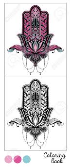 Colorish application can be used by parents and kids, everybody will find something interesting in multiple colouring categories. Coloring Book Hamsa Page Game Color Images And Outline Black Child And Adults Anti Stress Royalty Free Cliparts Vectors And Stock Illustration Image 128900655