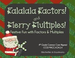 Falalala Factors Merry Multiples Factors And Multiples Adding And Subtracting Fractions Christmas Math
