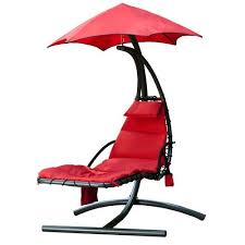 Backyard Creations Hanging Hammock Lounger In Red Outdoor Wicker Chaise Lounge Backyard Creations Lounger