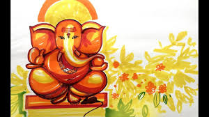 Simple And Easy Ganpati Drawing With Sketch Pens For Kids Ganpati Bappa Special Draw And Paint Youtube Ganpati Drawing Drawings Easy Drawings
