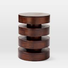 Floating Disks Side Table In 2020 Side Table Drink Table Dark Walnut