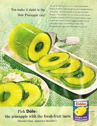 Drain Juice From A Can Of Sliced Pineapple Replace With Jello Made With 1 2 Of The Water Required On Pkg Chill Until Set Ru Retro Recipes Jello Recipes Food