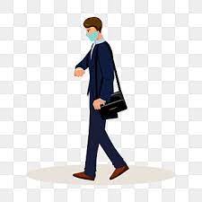 Man Walking To The Office Wearing Medical Mask Man Clipart People Wearing Png And Vector With Transparent Background For Free Download