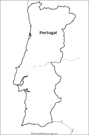 The outline map includes a list of neighboring countries, major cities, major landforms and bodies of water of portugal. Outline Map Portugal Enchantedlearning Com