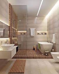 Add a splash of color with a fun rug or contemporary art on the walls and all the sudden you'll be primping a little longer in your updated space. Indoor Happiness On Instagram Describe This Modern Bathroom In One Word Designed By Hot Walls Top Bathroom Design Modern Bathroom Design Bathrooms Remodel