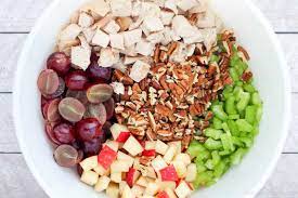 In a large mixing bowl, whisk together mayonnaise, maple syrup, mustard, dill, and salt and pepper until well combined. Healthy Chicken Salad With Grapes Apples And Tarragon Yogurt Dressing Two Healthy Kitchens