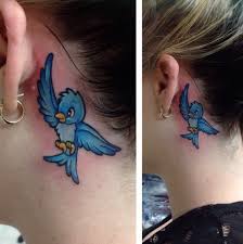 Blue butterfly tattoo behind ear. 37 Ear Tattoos See Which Made Our 1 Tattoos Beautiful