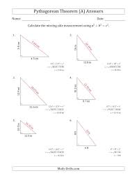 The Calculate The Hypotenuse Using Pythagorean Theorem No Rotation A Math Worksheet Page 2 Pythagorean Theorem Pythagorean Theorem Worksheet Theorems