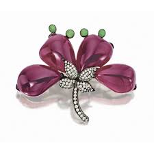 Pink Tourmaline Jadeite And Diamond Brooch Kung Tsung Tzu Lot Jewelry Tourmaline Jewelry Flower Jewellery