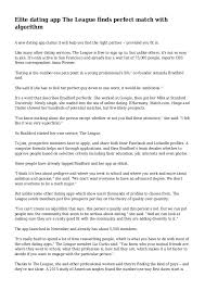 That also includes new terms, some since the main feature of lockering is the claim that nothing's wrong, they're just focusing on their studies, it could occur at any point during your time in school. Elite Dating App The League Finds Perfect Match With Algorithm