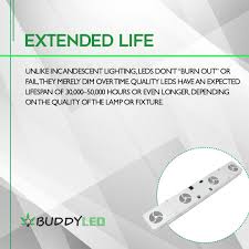 Unlike Incandescent Lighting Leds Don T Burn Out Or Fail They Merely Dim Over Time Quality Leds Have An Expect Incandescent Lighting Extend Life Led Lights