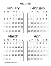 2020 Three Page Yearly Calendar Four Months Per Page Calendar Printables Calendar March 2017 Printable Calendar