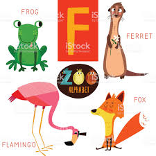 Cute Zoo Alphabet In Vector F Letter Funny Cartoon Animals Cartoon Animals Funny Cartoon Alphabet