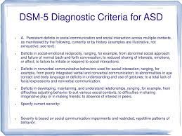 Persistent deficits in social communication and social interaction across multiple contexts, as manifested by all of the following, currently or by history (examples are illustrative, not exhaustive; Autism Spectrum Disorder Ppt Download