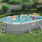 Bestway Ensemble De Piscine Hors Sol 488x305x107cm Ovale Jardin Terrasse Patio
