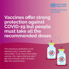 World Health Organization Who Vaccines Offer Strong Protection Against Covid 19 But You Must Take All The Recommended Doses Facebook
