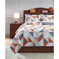 Ships free orders over $39. Signature Design By Ashley Bedding Sets Full Layne Gray Orange Coverlet Set Royal Furniture Bedding Sets